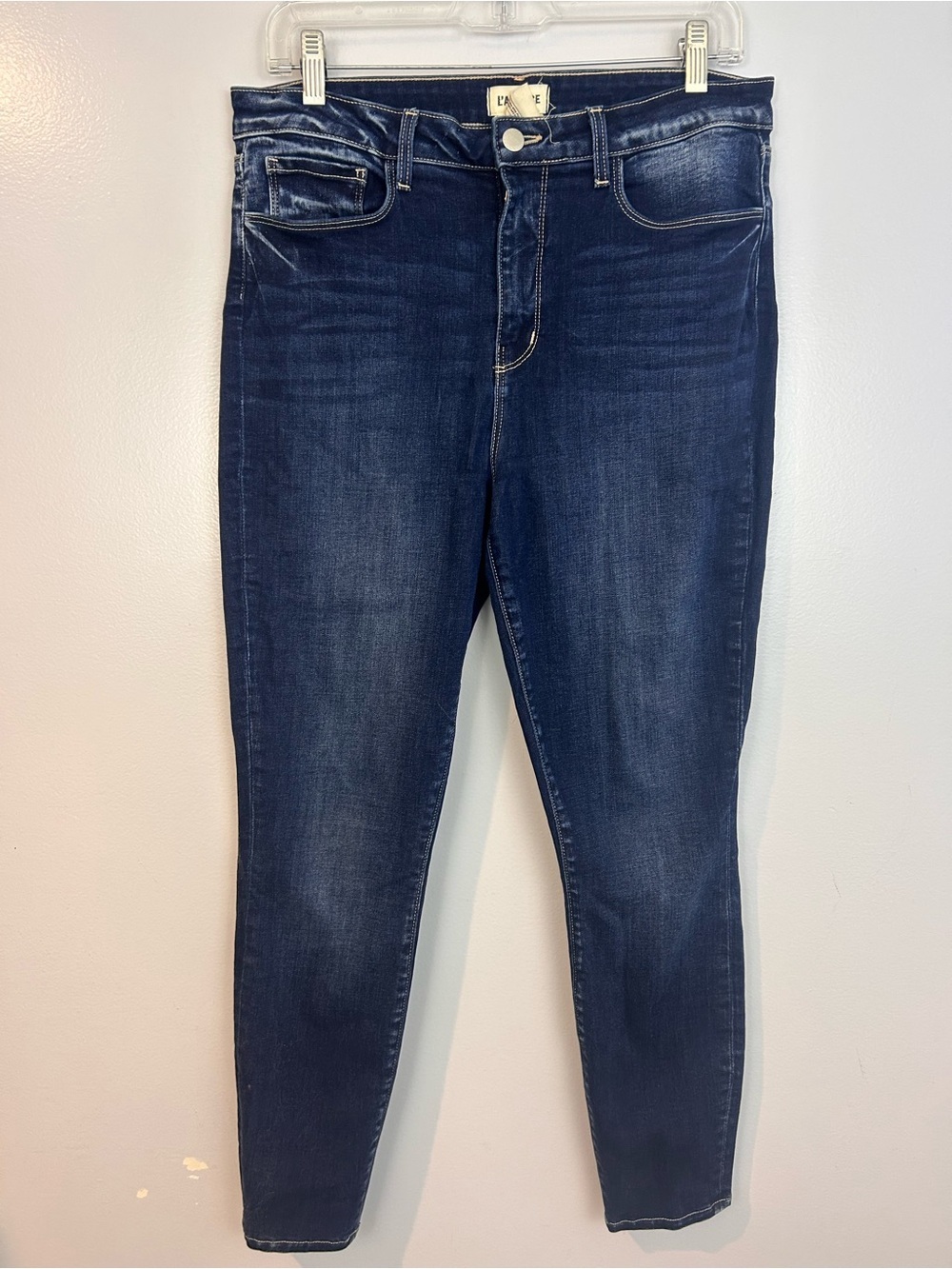 L'agence Margot Blue Denim High Rise Classic Slim Ankle Jeans Size 31